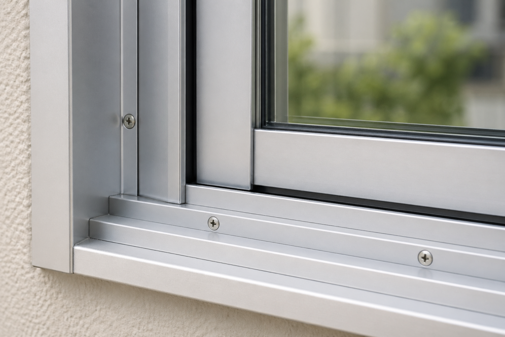 ビス付きのアルミサッシイメージ画像