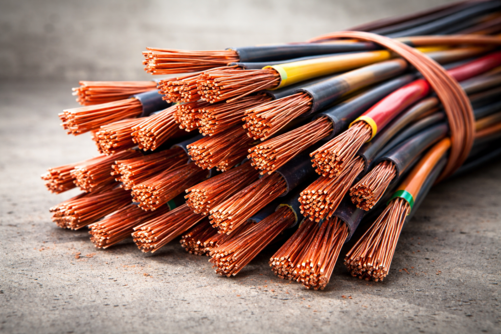 被膜を剥いた銅線の画像